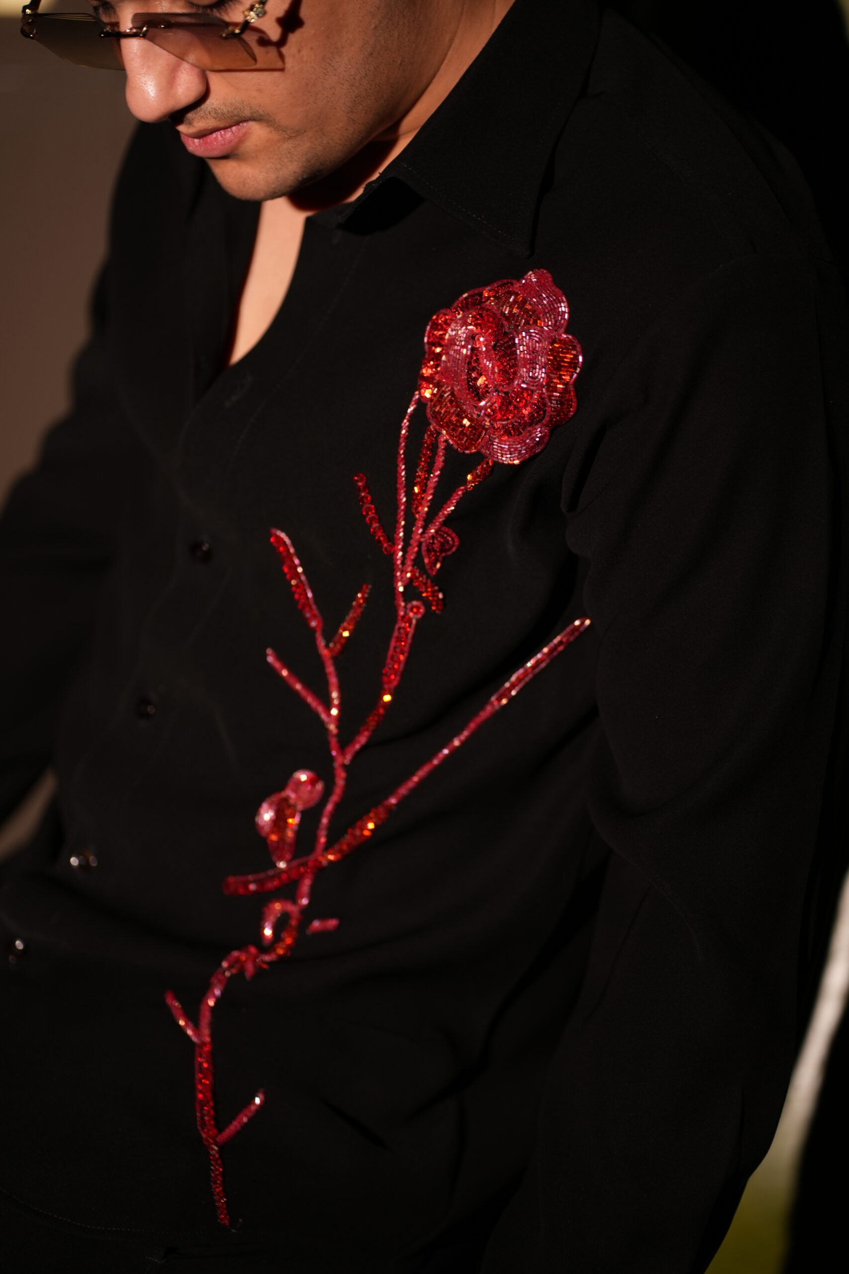 Rose Embroidered Shirt